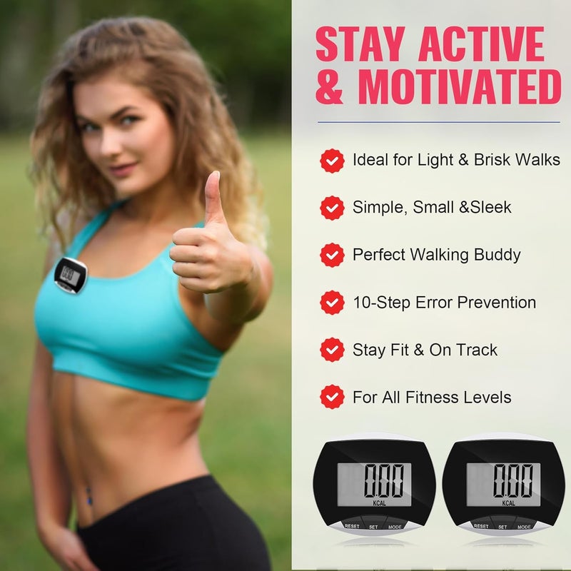 Weewooday Pedometer for Walking Steps and Miles Simple Pedometer Clip on with Large Digital Display Portable LCD Step Counter Bulk Gift for Women Men Adults - Image 5